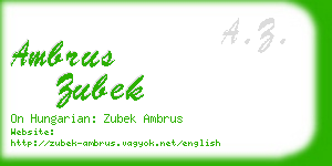 ambrus zubek business card